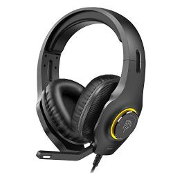 EasySMX Gaming Headset for Xbox One S, X, PS4, PC with Soft Breathing Earmuffs, Adjustable Mic, Comfortable Mute & Automatic Cycling RGB LED Lights, Xbox Headset for Laptop, Nintendo Switch