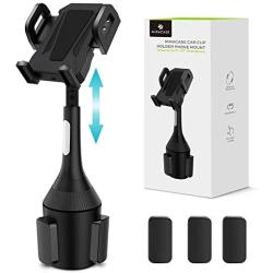 Car Cup Holder Phone Mount Upgraded Miracase Adjustable Universal Cup Holder Cradle Car Mount for Cell Phone Compatible with iPhone Xs XS Max XR X 8 8plus 7 7 Plus Samsung Galaxy S9 S8 S7（Black）