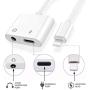 [Apple MFi Certified] for iPhone Headphones Adapter, Lightning to 3.5mm Headphone Jack Adapter Dual Ports Dongle Charge Jack AUX Audio 3.5mm for iPhone 11/11 Pro/X/XS/XR/8/7, Support All iOS System