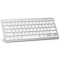 OMOTON Ultra-Slim Bluetooth Keyboard Compatible with iPad 10.2-inch/ 9.7-inch, iPad Air 10.5, iPad Pro 11/12.9, iPad Mini 5/4, iPhone and Other Bluetooth Enabled Devices, White