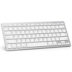 OMOTON Ultra-Slim Bluetooth Keyboard Compatible with iPad 10.2-inch/ 9.7-inch, iPad Air 10.5, iPad Pro 11/12.9, iPad Mini 5/4, iPhone and Other Bluetooth Enabled Devices, White