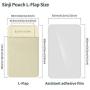 Sinjimoru Business Card Holder for Back of Phone, Reusable iPhone Stick on Wallet, Credit Card Holder for Smartphone. Sinji Pouch L-Flap, Beige