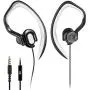 MUCRO Running Headphones Wired, Sports Running Earphones Over Ear with Earhook Wrap Around, Sweatproof Stereo Gym Workout Earbuds with Mic for iPod Samsung Mobile Phones (Black)