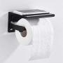 San 304 Stainless Steel Black Bathroom Toilet Paper Towel Holder Roll Holder Paper Holder Creative Wall Mounted Tissue Box Mobile Phone Holder Accessories Without Cover (13012582)