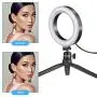 Ring Light,Selfie Led Ring Light with Flexible Tripod Stand & Cell Phone Holder with for Live Streaming & YouTube Video, Dimmable Desk Makeup Ring Light for Photography, 3 Light Modes & 10 Brightness
