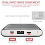 High Capacity 10000mAh Quick Charge QC 3.0 Portable Charger Fast Speed Charging Dual Input Thin Power Bank Compatible For iPhone iPad Samsung Galaxy Mobile phone & Android Smartphone Device Space Grey