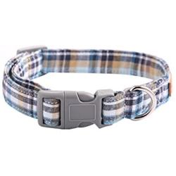 Lionet Paws Dog and Cat Collar with Bowtie Grid Collar Plastic Buckle Light Adjustable Collars for Small Medium Large Dogs