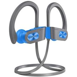 Mpow Flame S Bluetooth Headphones Sports, aptX-HD Bass+ Loud Sound, Bluetooth 5.0 Sport Headphones Running Earbuds W/12H Playtime, IPX7 Waterproof, cVc8.0 Noise Cancelling Mic W/Carrying Case,BlueGrey