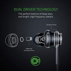 Razer Hammerhead Duo Wired Earbuds: Custom-Tuned Dual-Driver Technology - in-Line Mic & Volume Control - Aluminum Frame - Braided Cable - 3.5mm Headphone Jack - Matte Black