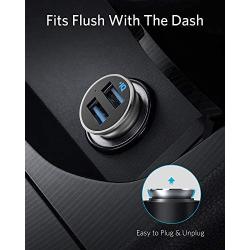 Car Charger, Anker Mini 24W 4.8A Metal Dual USB Car Charger, PowerDrive 2 Alloy Flush Fit Car Adapter with Blue LED, for iPhone 11/XR/Xs/Max/X/8/7/Plus, iPad Pro/Air 2/Mini, Galaxy, LG, HTC and More