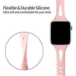 YAXIN Compatible with Apple Watch Band 44mm 42mm 40mm 38mm for Women, Breathable Soft Silicone Sport Band Replacement Compatible for Apple Watch iWatch Series 5, Series 4, Series 3, Series 2, Series 1