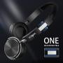 Vogek On Ear Headphones with Mic, Stereo Bass Fold-Flat Headset, Wired Portable Earphones with Safe Volume Limited 94dB, Adjustable Headband and 1.5M Tangle Free Cord for Kids Students, Black