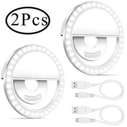 Outee 2 Pack Selfie Light Ring for iPhone, Cell Phone Ring Light Stuff for TIK Tok/Live Stream/Makeup/YouTube Video, Video Light for Potography Makeup Camera Shooting
