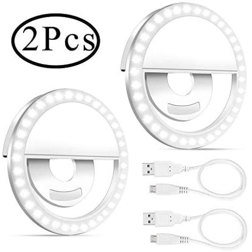 Outee 2 Pack Selfie Light Ring for iPhone, Cell Phone Ring Light Stuff for TIK Tok/Live Stream/Makeup/YouTube Video, Video Light for Potography Makeup Camera Shooting