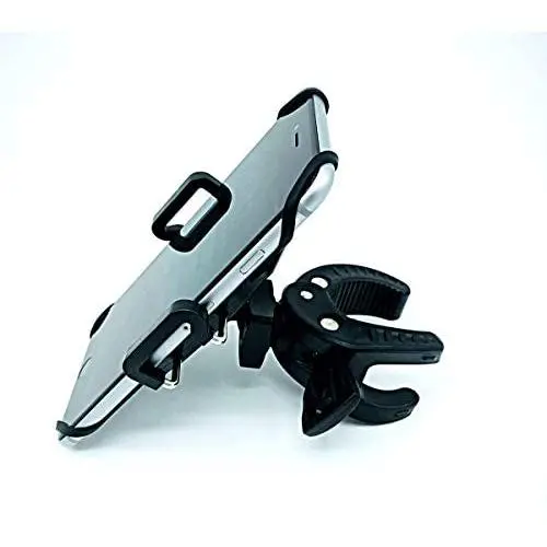 Phone Holder with Clamp - Universal Cell Mount Holder for Bike, Boat, Car, Golf Cart and Stroller, Fits iPhone X, 8 | 8 Plus, 7 | 7 Plus, iPhone 6s | 6s Plus, Galaxy S7, S6, S5, Adjustable