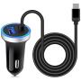 USB C Car Charger, 3.4A Fast Charging Car Adapter+3ft Type C Cable for Samsung Galaxy S20 S10 Note 10 A10E A20 A50 A51 A01 A20S, LG Stylo 6/5/4 G8 G7 V60 V50 ThinQ, Moto G8 G7 Supra, Google Pixel 4 3a
