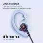 Linklike Earbuds, Wired Earphones with Microphone, Noise Isolating Ergonomic in-Ear Headphones, Lightweight Stereo Headsets with 3.5mm Jack Compatible iPhone, Galaxy, iPod, iPad, MP3, Laptop, PC