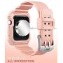 SUPCASE [Unicorn Beetle Pro] Case for Apple Watch 4 / Watch 5 [44mm], Rugged Protective Case with Strap Bands for Apple Watch Series 4 2018 / Series 5 2019 Edition (BBPink)