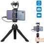 Mini Cell Phone Tripod Stand with Cold Shoe, Tabletop Tripod with 360 Degree Ball Head, Small Vlog Handheld Tripod for iPhone Android Phone Smartphone Sports Action Camera Recorder & Compact Camera