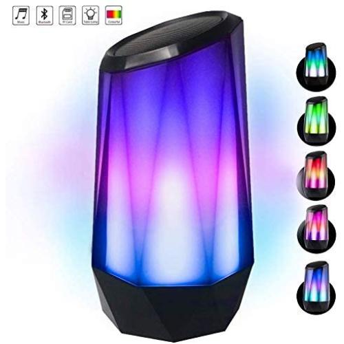 Portable Wireless Bluetooth Speakers LED Lights Speaker Bluetooth 4.2 with 6 LED Lights Modes TF Card, for Smart Phone, Computer and Other All Bluetooth Devices