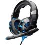 Evo Core Phenom MEGA Gaming Headset with Boom Mic, LED Glow Lights, XL Ear Pads 50mm Drivers, Compatible with PS4, Xbox and Mobile Phone Gaming (Blue)