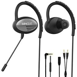 DLAND Sports Headphones Wired,Noise Cancelling Earhook Earbuds,Gaming Earphones with Detachable Microphone for PS4,Xbox,Laptop Computer, Cellphone.Inline Controls for Hands-Free Calling.