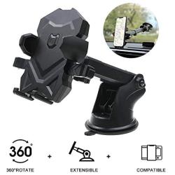 Phone Holder for Car Car Mount for Windshield Dashboard with iPhone 11 Pro Xs Max X XR 8 Plus Cell Phone Stand Grip with Samsung Galaxy S20 S10 S9 S8 Note 10 HTC and More