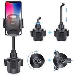 Car Cup Holder Phone Mount，Adjustable Automobile Cup Holder Smart Phone Cradle Car Mount with a Flexible Long Neck Compatible for Cell Phones iPhone Xs Max/X/8/7 Plus/Galaxy and All Smartphones