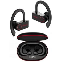 Zermatt Bluetooth 5.0 Wireless Sport Headphones with Adjustable Ear Hooks,Digital Intelligence LED Display,IPX7 Waterproof,50H Playtime,TWS Stereo,Built-in Mic,Single/Dual Mode for Running Gym Workout