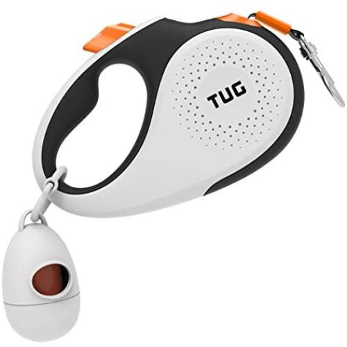 TUG 360° Tangle-Free Retractable Dog Leash with Anti-Slip Handle; Strong Nylon Tape/Ribbon; One-Handed Brake, Pause, Lock