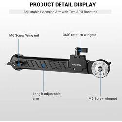 SMALLRIG Rosette Extension Arm Dogbone with Length Adjustable, M6 Rosette 31.8mm - 1870