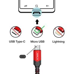 Micro USB Cable Android, JSAUX(2-Pack 6.6FT) Micro USB to USB A High Speed Charger Nylon Braided Cord Compatible with Samsung Galaxy S6 S7 J7 Edge Note 5,LG,Kindle,Xbox,PS4,Camera and More(Red)