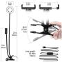 Silvom Selfie Ring Light Clamp on, 10-Level Brightness 3-Light Mode LED Ring Lamp with Phone Holder Flexible Gooseneck Arm, Perfect for Live Streaming, Facebook, Podcast & Video Lives, Makeup (Black)