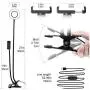 Silvom Selfie Ring Light Clamp on, 10-Level Brightness 3-Light Mode LED Ring Lamp with Phone Holder Flexible Gooseneck Arm, Perfect for Live Streaming, Facebook, Podcast & Video Lives, Makeup (Black)