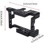 Acouto Camera Cage, Camera Cage Kit Aluminum Alloy Corrosion Resistant Camera Cage Stabilizer with Top Handle Follow Focus Rods for Sony A7II A7RII A7SII