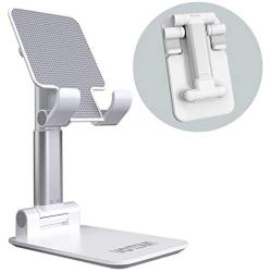 Cell Phone Stand, Adjustable Cell Phone Stand Fully Foldable Stand for Cell Phone Desktop Phone Holder, Compatible with iPhone 11 Pro Xs Max Xr X 8, iPad Mini Kindle, Tablet (White)