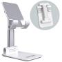 Cell Phone Stand, Adjustable Cell Phone Stand Fully Foldable Stand for Cell Phone Desktop Phone Holder, Compatible with iPhone 11 Pro Xs Max Xr X 8, iPad Mini Kindle, Tablet (White)