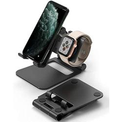 Ringke Super Folding Stand, 2 in 1 Portable Smartphone & Smartwatch Stand Compatible with Apple Watch 5, iWatch 4, iWatch 3, iWatch 2, iWatch 1, iPad Mini, Nintendo Switch