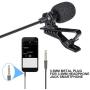 Smartphone Video Recording Stabilizer Kit, Clip-on Lavalier Microphone Laple Mic + Phone Hand Grip Holder Rig Compatible for iPhone Samsung YouTube Livestream Vlog Interview -3.5mm Jack/ 1.5m Cord
