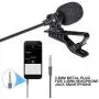 Smartphone Video Recording Stabilizer Kit, Clip-on Lavalier Microphone Laple Mic + Phone Hand Grip Holder Rig Compatible for iPhone Samsung YouTube Livestream Vlog Interview -3.5mm Jack/ 1.5m Cord