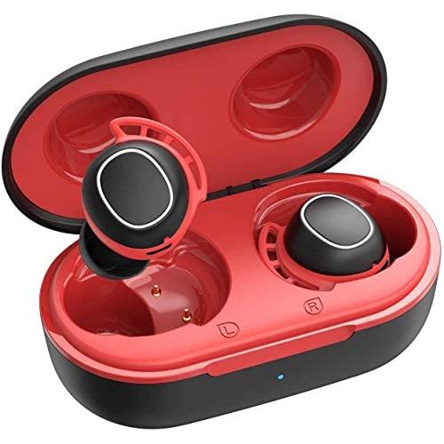 Wireless Earbuds, Mpow M30 in-Ear Bluetooth Headphones, Immersive Sound w/Bass, IPX8 Waterproof Sport Earbuds, Touch Control, 25 Hrs w/Type-C Charging Case/Mics, Red