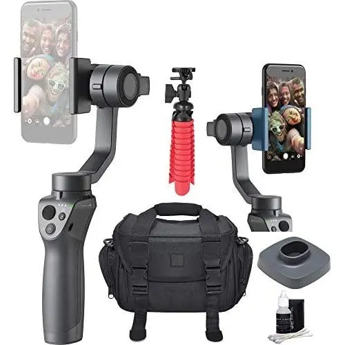 DJI Osmo 2 Mobile Handheld Smartphone Gimbal Stabilizer Videographer Bundle with Case, Flex Tripod, Base and Lens Maintenance Kit DJI Osmo 2 Mobile Handheld Smartphone Gimbal Stabilizer Videographer Bundle with Case, Flex Tripod, Base and Lens Maintenance Kit