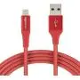 AmazonBasics Double Braided Nylon Lightning to USB Cable, Advanced Collection, MFi Certified Apple iPhone Charger, Red, 10 Foot AmazonBasics Double Braided Nylon Lightning to USB Cable, Advanced Collection, MFi Certified Apple iPhone Charger, Red, 10 Foot
