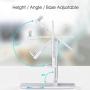 Cell Phone Stand, MAKAVO Telescoping Foldable Height Angle Adjustable Cellphone Stand Holder for iPad Samsung Tablets e-Readers iPhone 11 Pro Max 4-12.9inch (White)