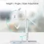 Cell Phone Stand for Desk, MAKAVO Telescoping Foldable Height Angle Adjustable Cellphone Stand Holder for iPad Samsung Tablets e-Readers iPhone 11 Pro Max 4-12.9inch (Black)