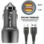 Metal Car Charger for Samsung Galaxy Note 10/Plus 5G S10 S10E S20 S20+ 20 A51 A71 S9 S8 A21 A31 A41,2 Port:Quick Charge 3.0+2.4A+3.3FT Fast Usb C Cord