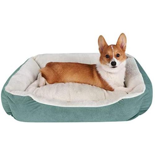 JEMA Rectangle Dog Bed - Lounger for Dogs & Cats with Non Slip Waterproof Bottom,Medium Cuddler Pet Bed