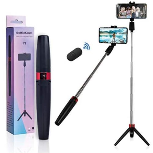 Bluetooth Selfie Stick Tripod with Screw Mount,Selfie Stick with Wireless Remote for iPhone 11/X/XS/8/7 Plus, Samsung Galaxy S9/S9 Plus/S8/S8 Plus/Note8, GoPro, Selfie Light and More (Black)
