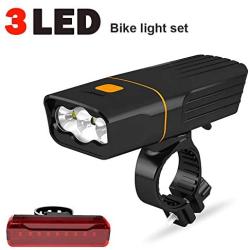 DIANAR Bike Lights Front and Back USB Rechargeable, 1500 Lumen 5200mAh Super Bright LED Bicycle Lights Headlight and Taillight Set, IPX5 Waterproof 3 Light Modes, Bike Lights Can Charge Mobile Phones