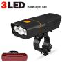 DIANAR Bike Lights Front and Back USB Rechargeable, 1500 Lumen 5200mAh Super Bright LED Bicycle Lights Headlight and Taillight Set, IPX5 Waterproof 3 Light Modes, Bike Lights Can Charge Mobile Phones